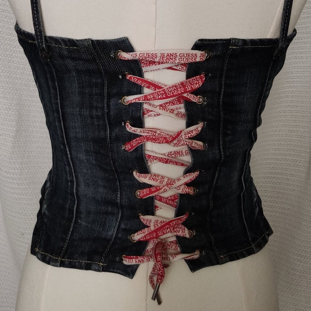 Guess Premium | Denim corset bustier top | Size XS - Picture 15 of 16